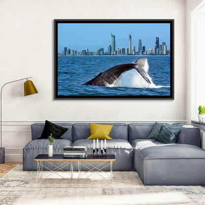 Gold Coast Whale and Skyline Wall Art