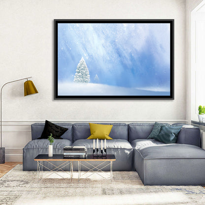 Two Snowy Evergreens Wall Art