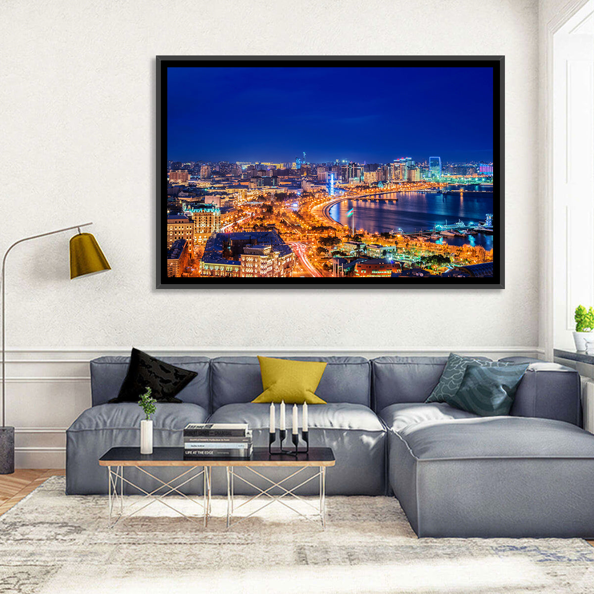 Baku Night Skyline Wall Art