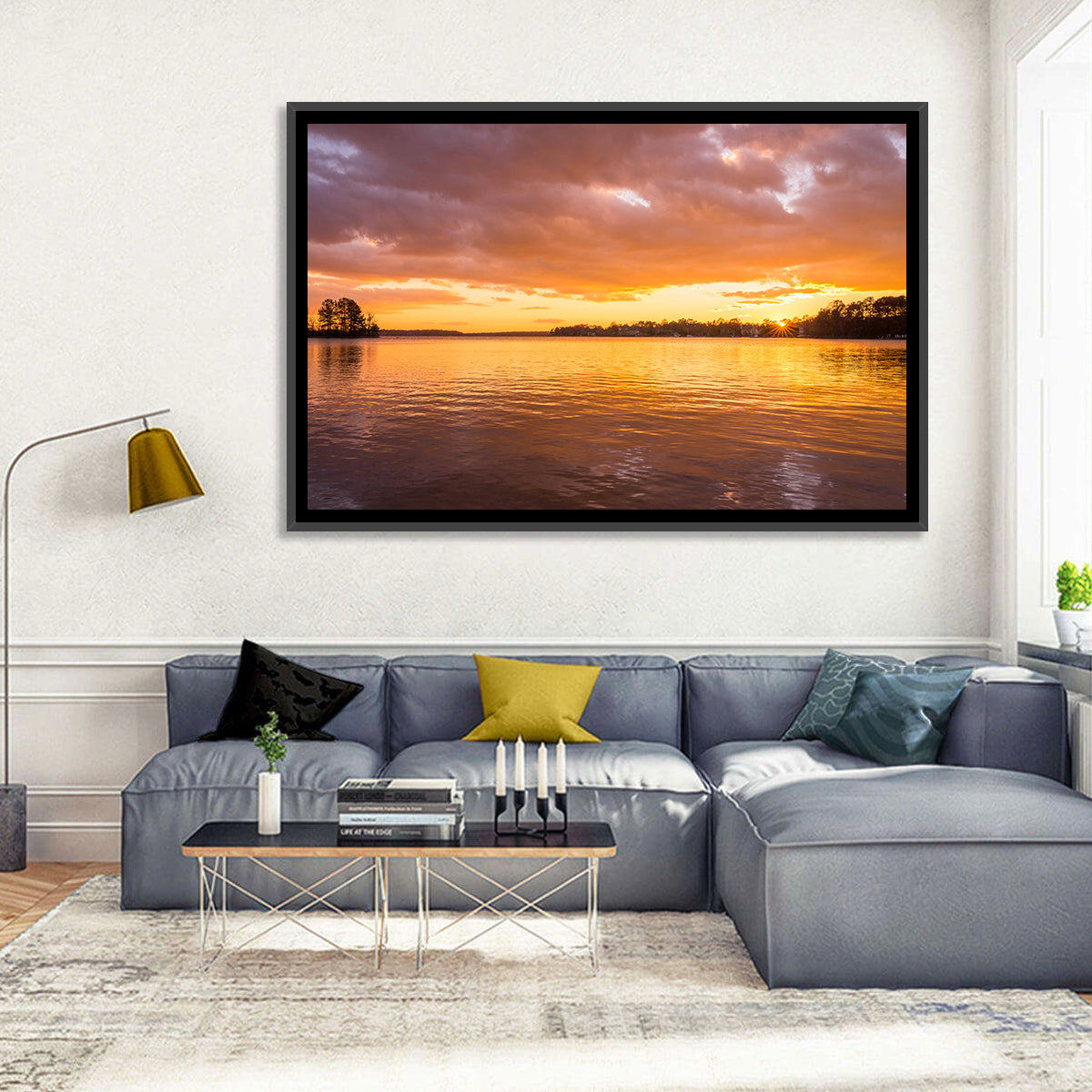 Golden Sunset Over Lake Norman Wall Art