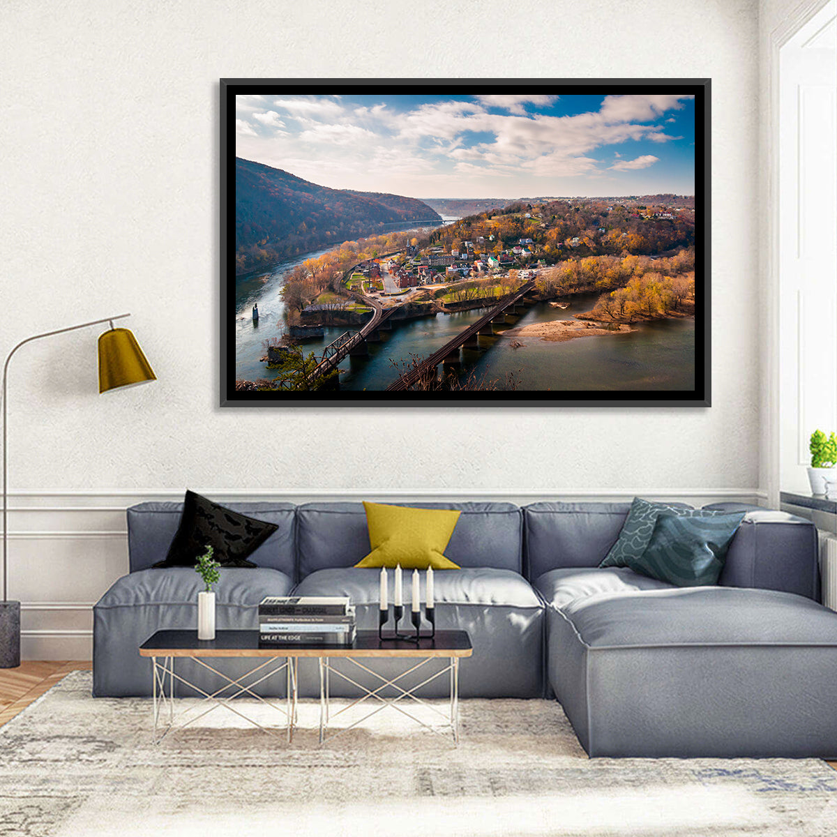 Maryland Heights Over Harpers Ferry Wall Art in a room, landscape