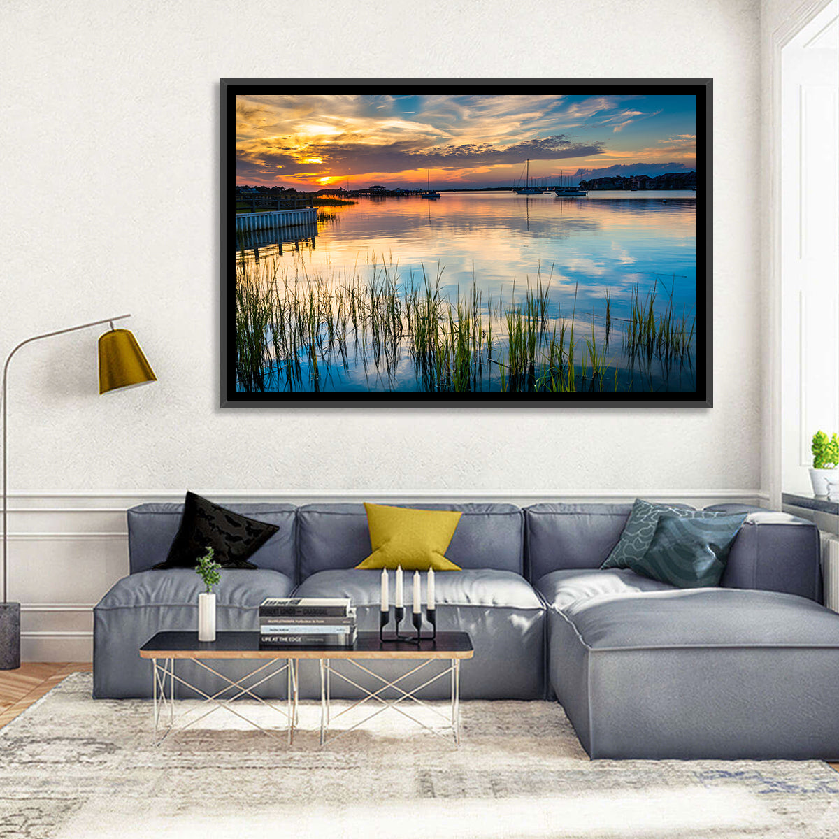 Folly River Sunset Reflection Wall Art