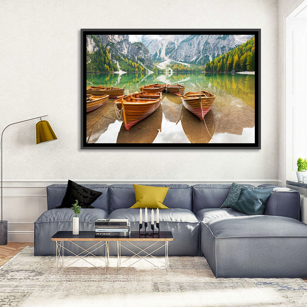 Rowboats on Lake Braies Wall Art