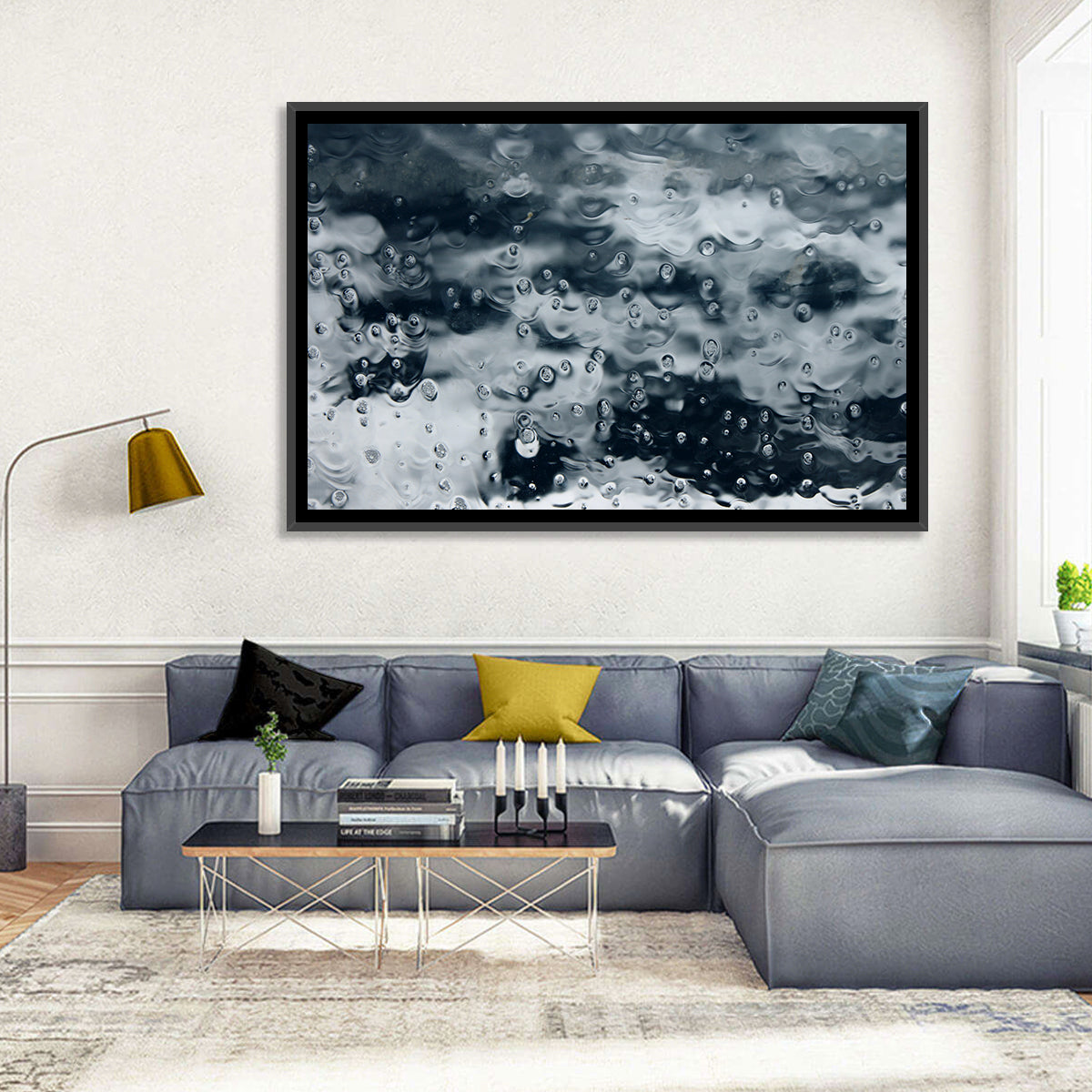 Sea of Teardrops in Ice Wall Art in a room, landscape
