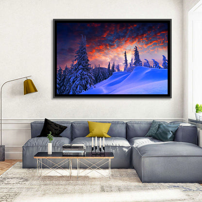 Snow-covered Mountain Sunset Wall Art