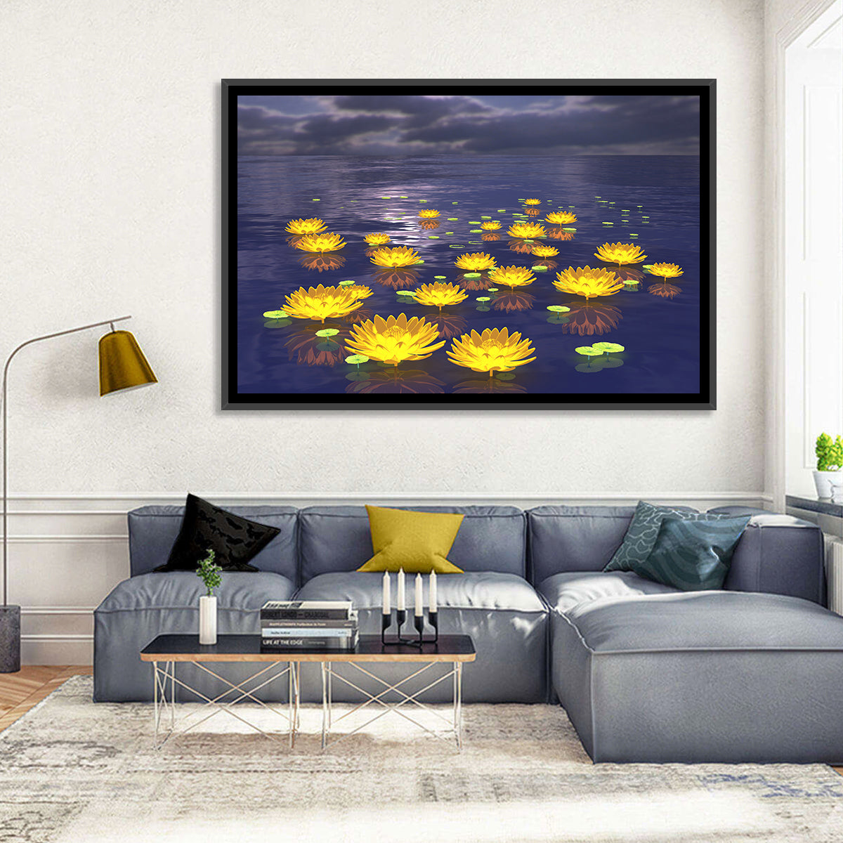 Floating Lotus at Dusk Wall Art