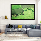 Meandering Stream Over Farmland Wall Art