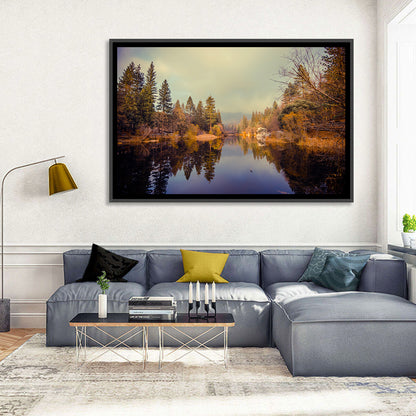 Misty Lake Fulmor Reflection Wall Art