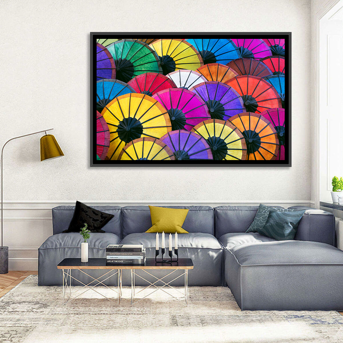 Vibrant Market Parasols Wall Art