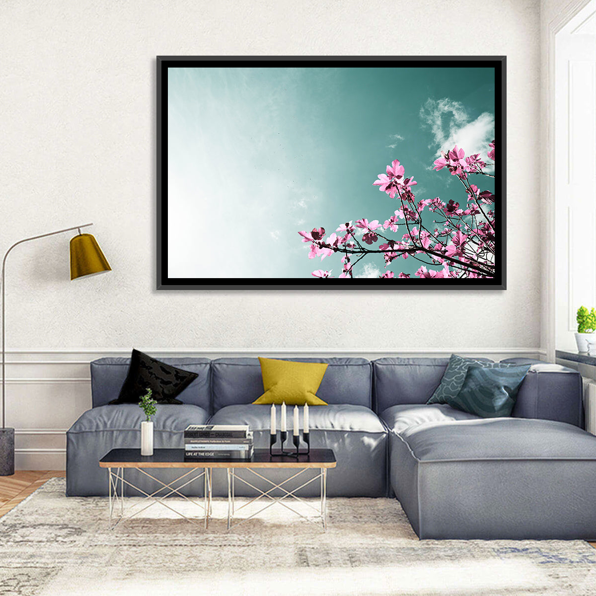 Pink Fig Tree Branches Wall Art