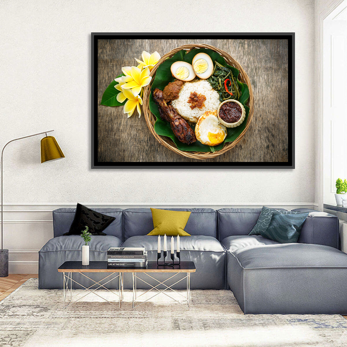 Nasi Campur in Woven Basket Wall Art
