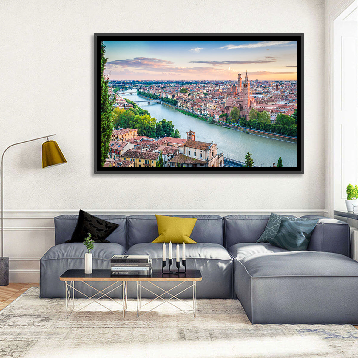 Verona Riverbend at Golden Hour Wall Art