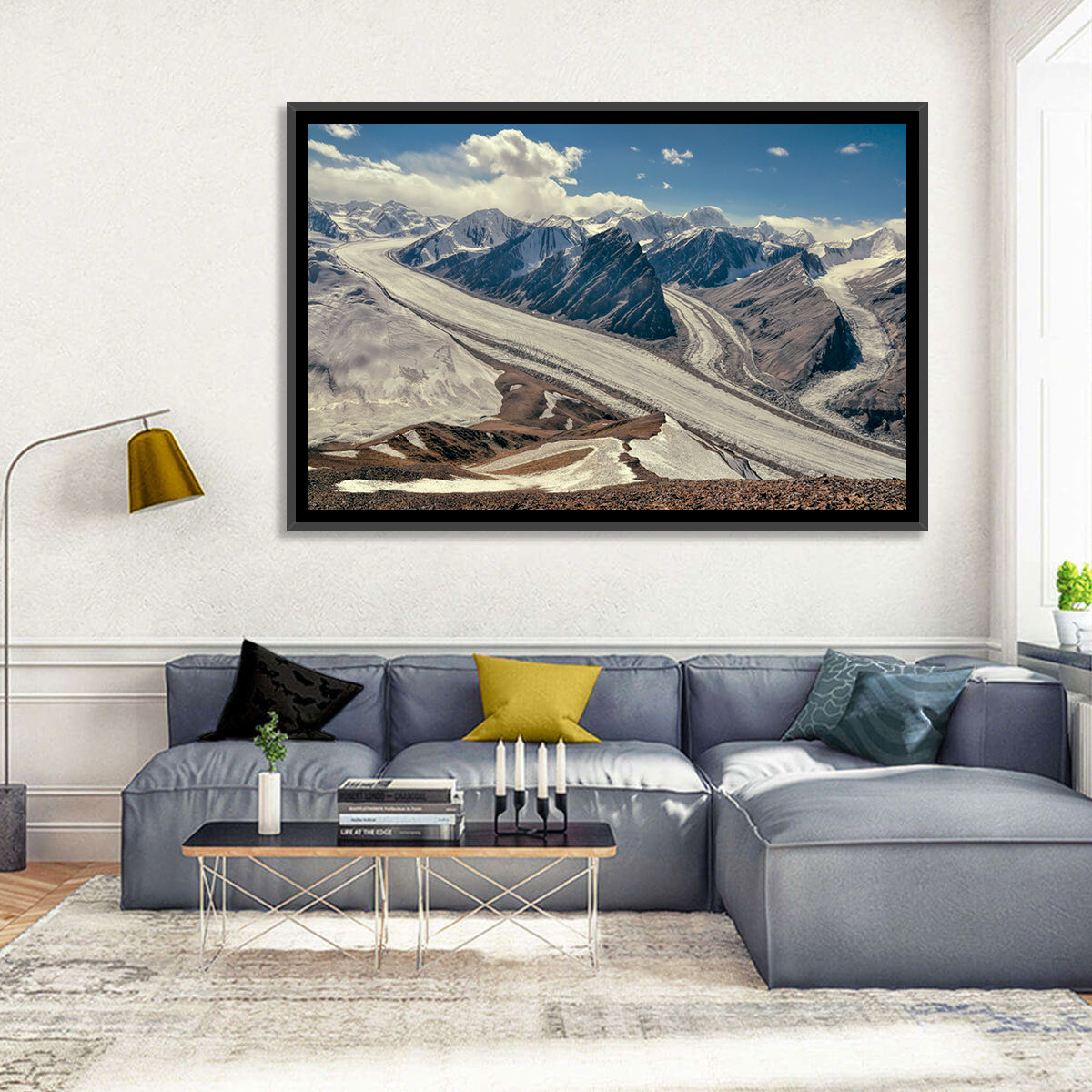 Fedchenko Glacier Vista Wall Art in a room, landscape
