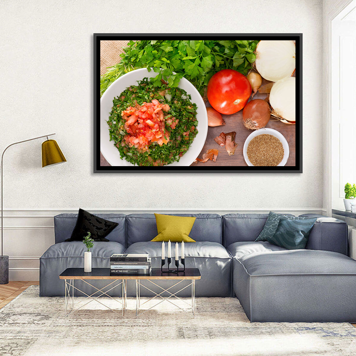 Top-down Tabbouleh Salad Wall Art