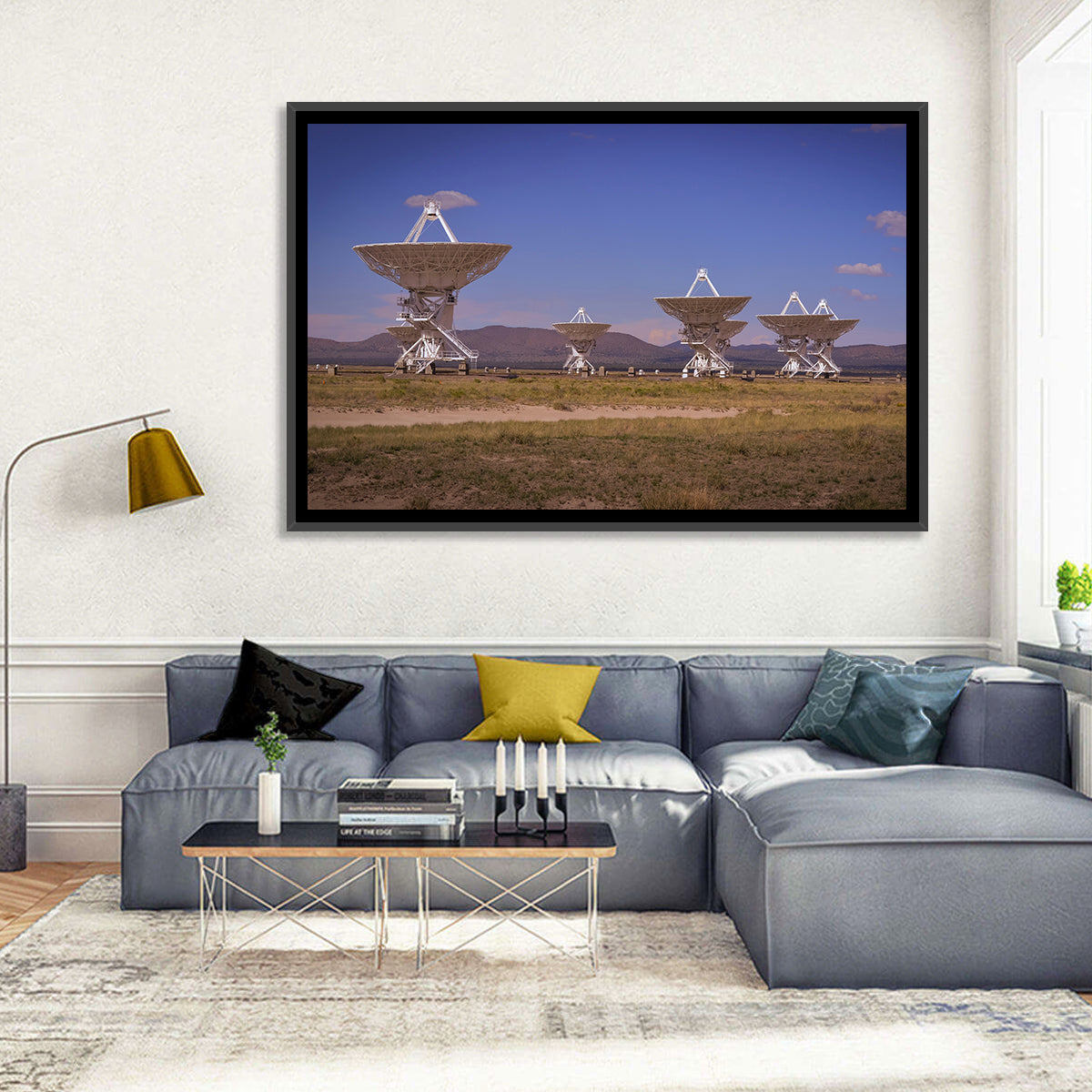 Very Large Array Radio Telescopes Wall Art in a room, landscape