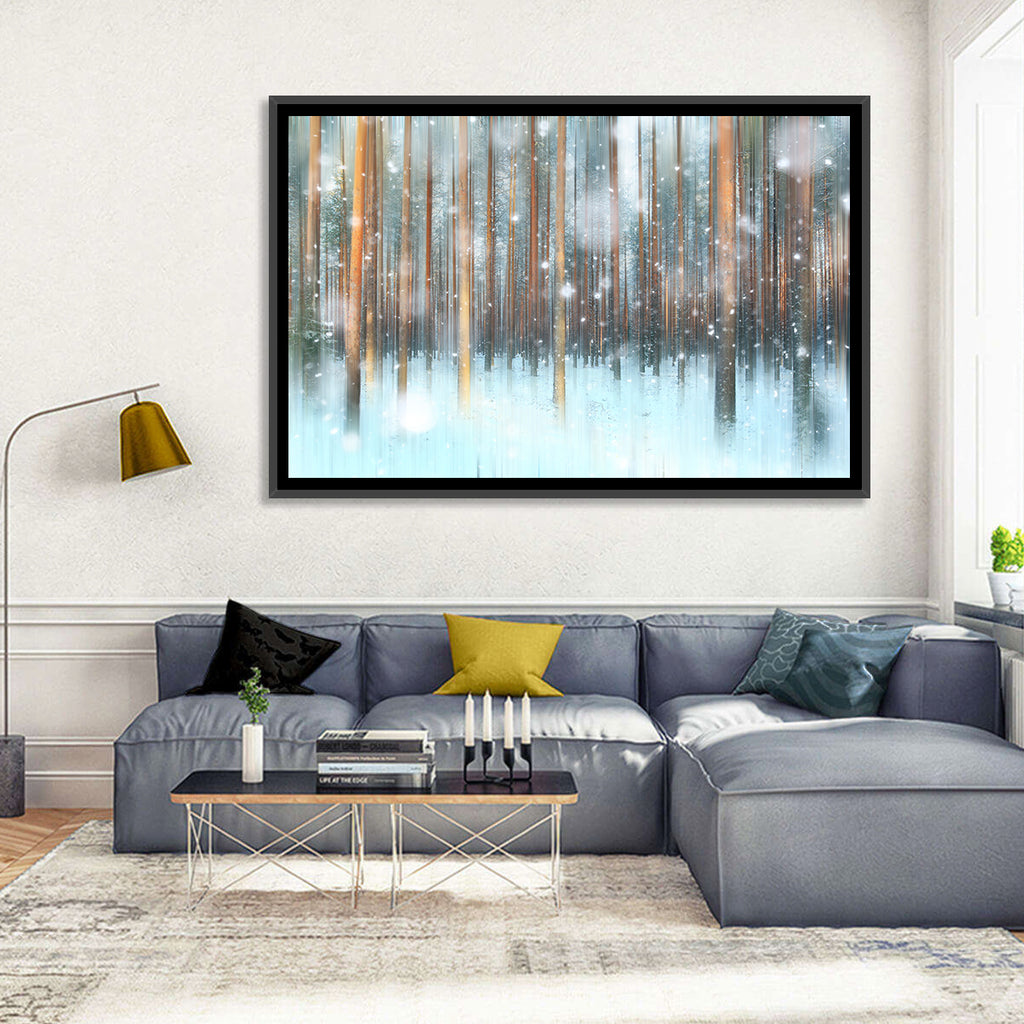 Ethereal Snowy Pine Forest Wall Art