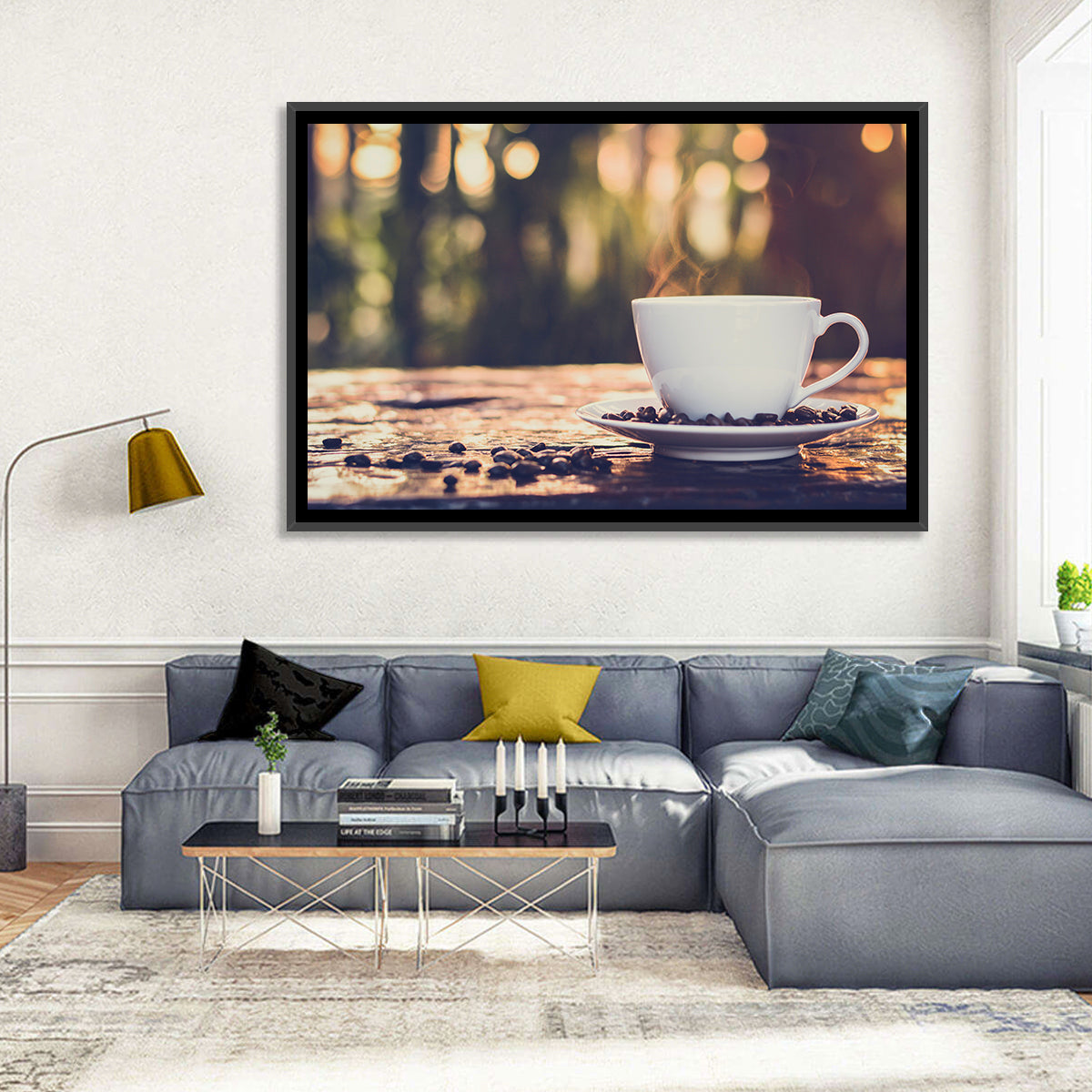 Steaming White Coffee Cup Wall Art