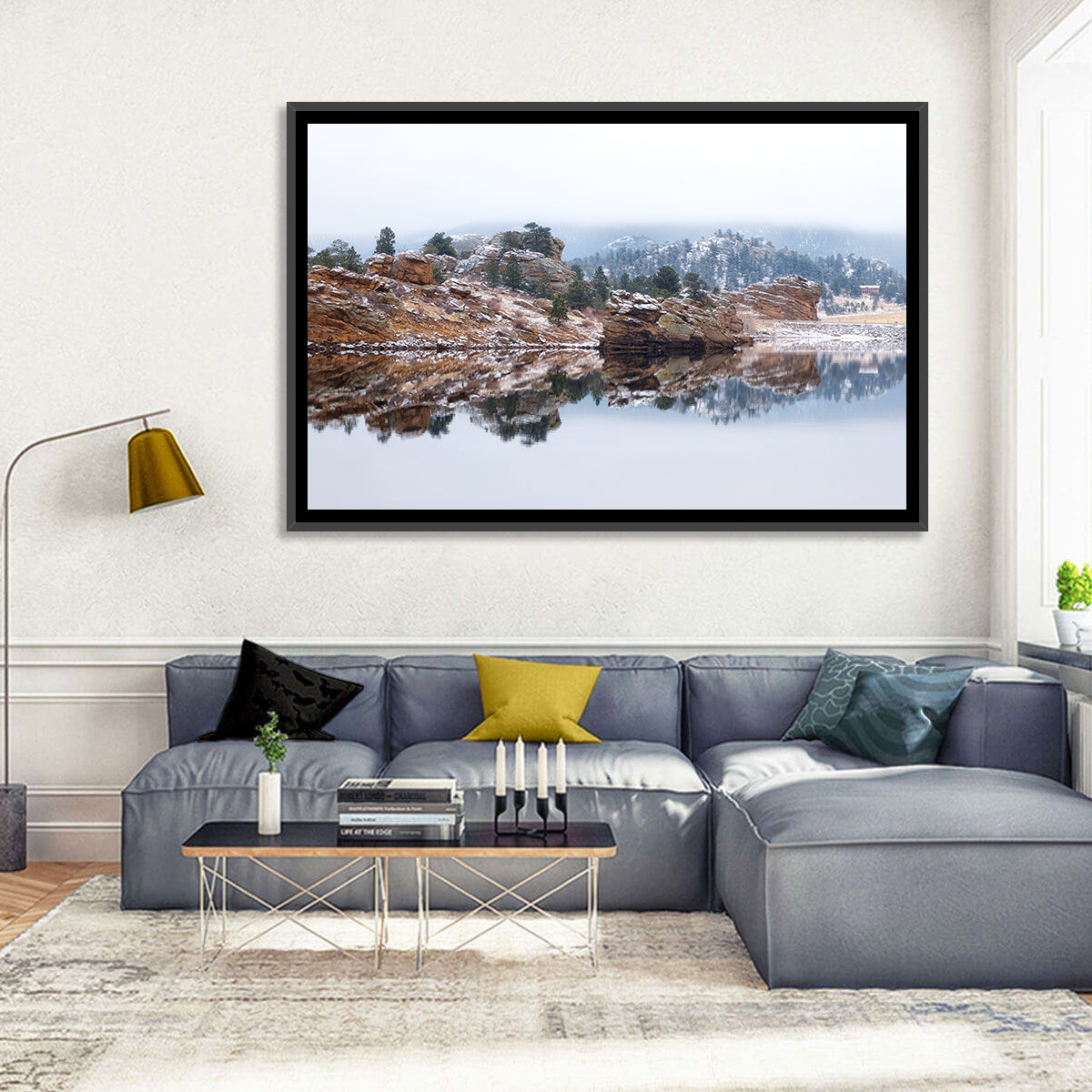 Marys Lake Foggy Reflection Wall Art