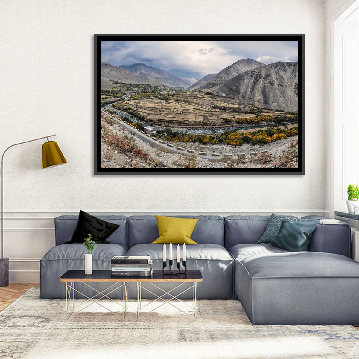 Autumn Valley, Afghanistan Wall Art in a room, landscape
