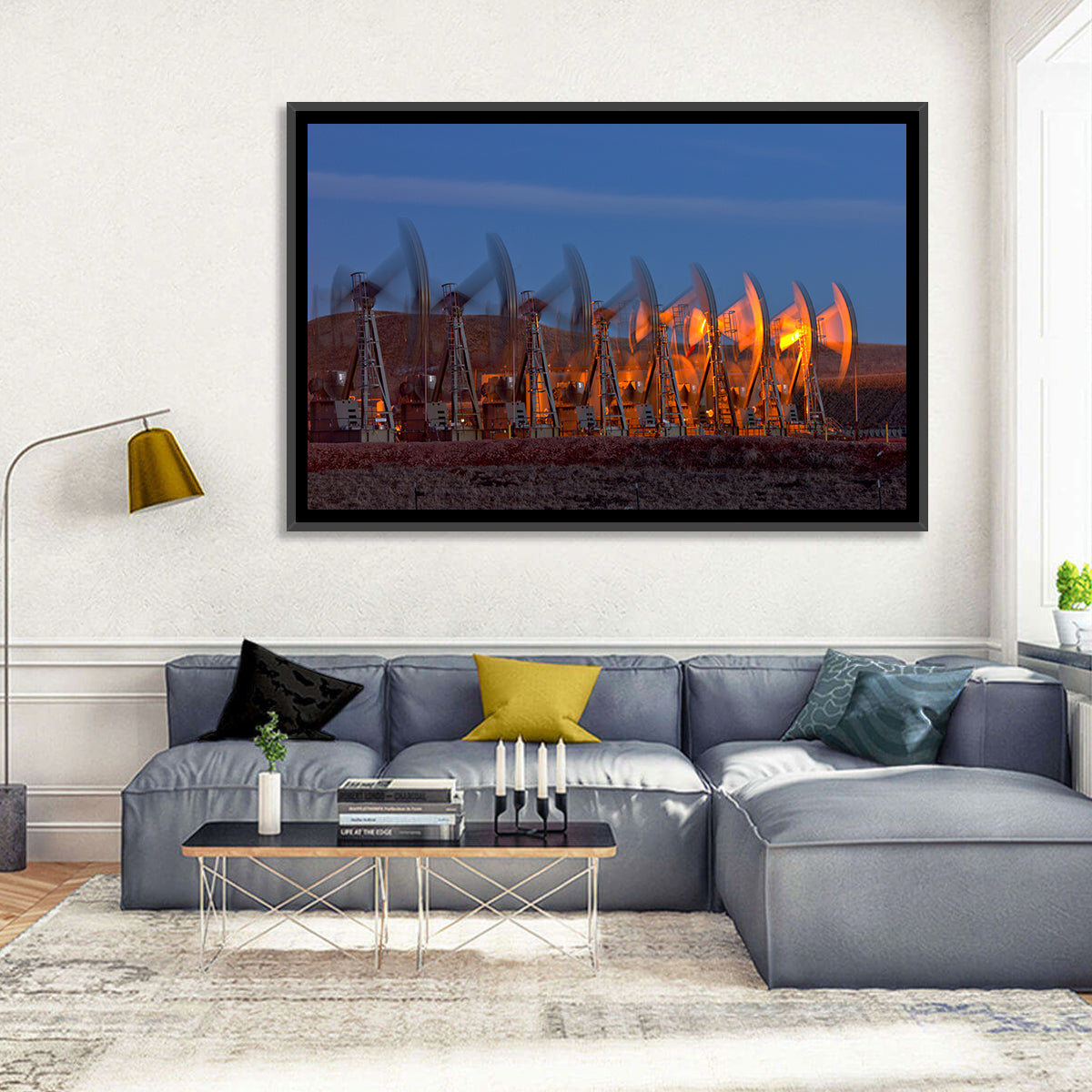 Oil Pump Jacks at Dusk Wall Art