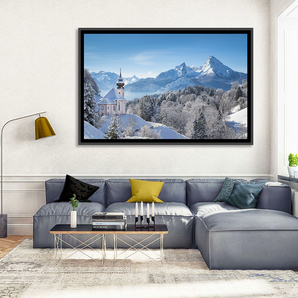 Maria Gern Church and Watzmann in Winter Wall Art