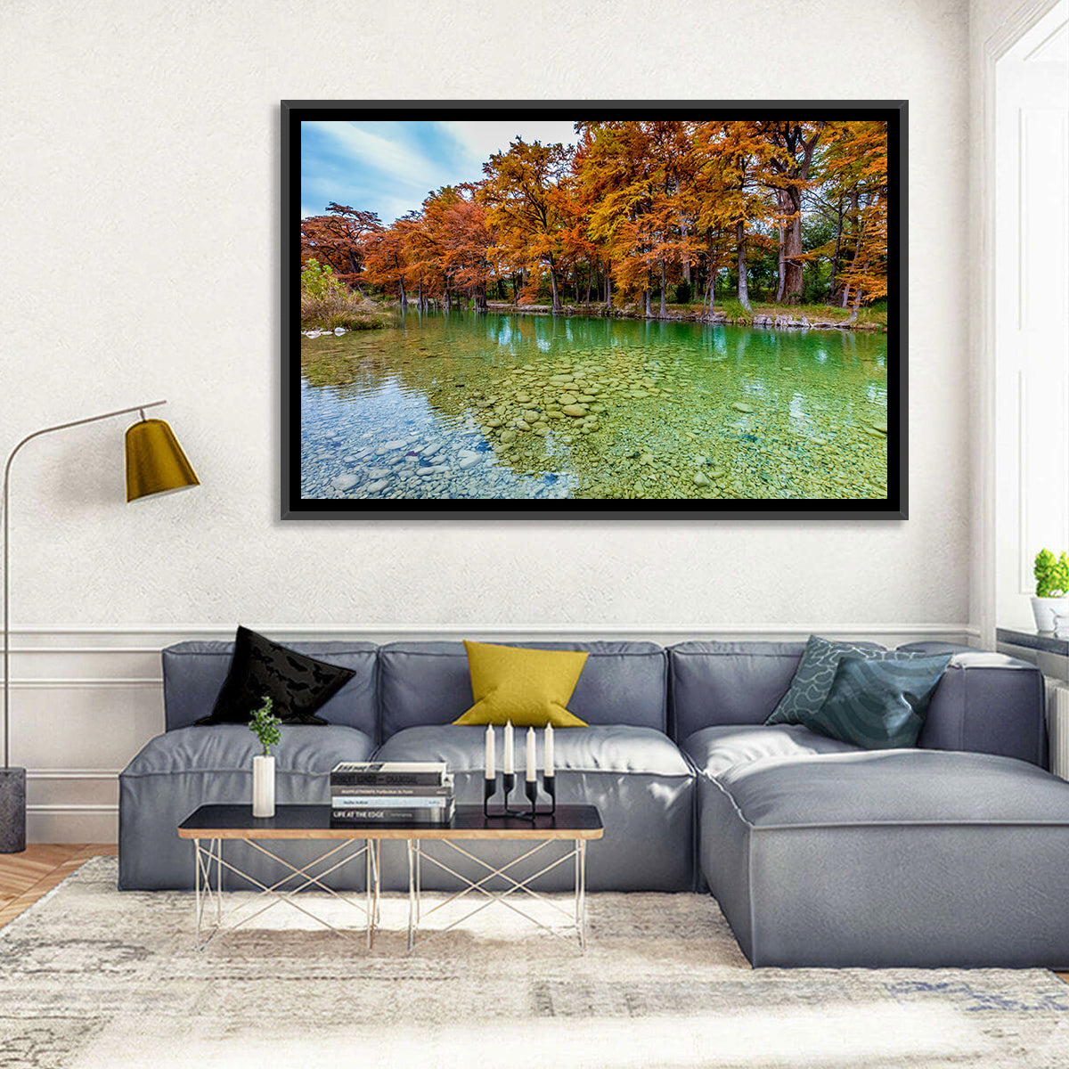 Frio River at Garner State Park Wall Art in a room, landscape