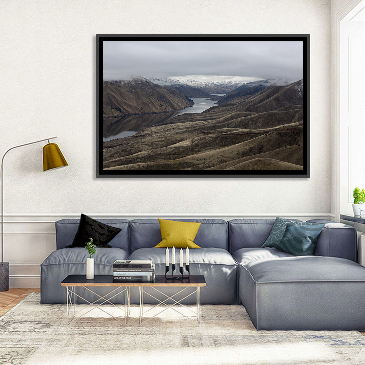 Snow-dusted Snake River Canyon Wall Art in a room, landscape