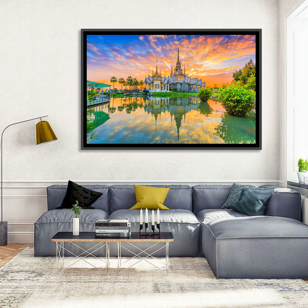 Wat Non Kum Sunset Reflection Wall Art