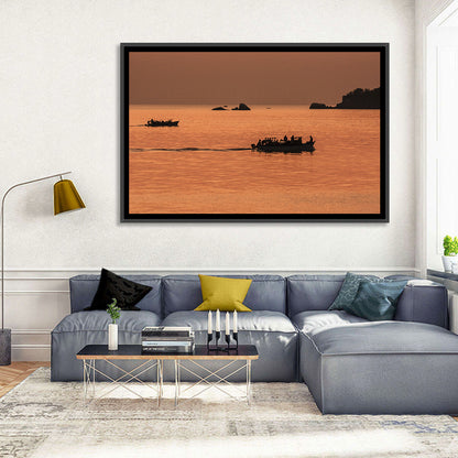 Lake Malawi Sailboats at Sunset Wall Art