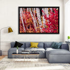 Autumn Birches with Crimson Maples Wall Art