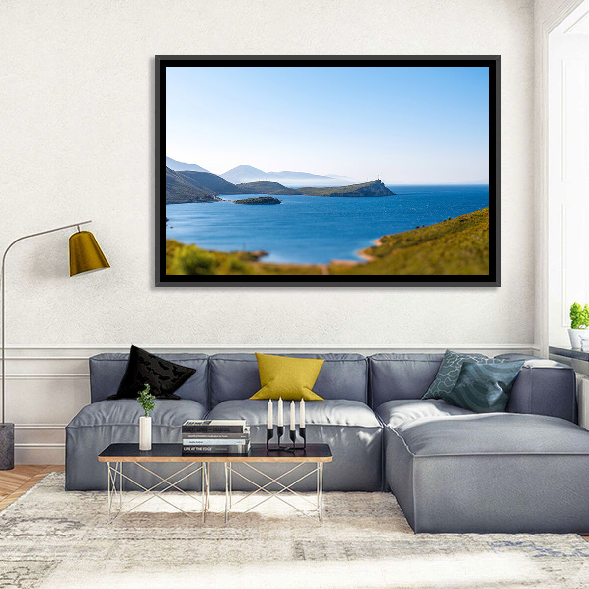 Coastal Cliffs and Lighthouse Bay Wall Art