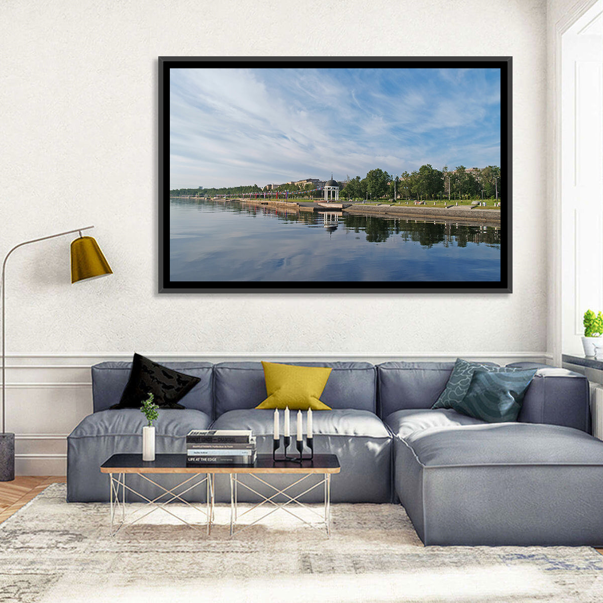 Lake Onega Promenade with Gazebo Wall Art