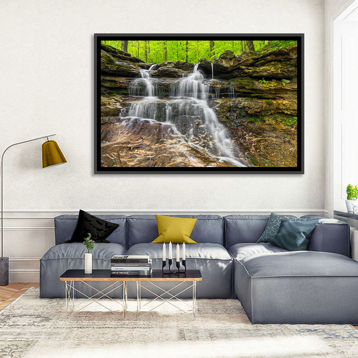 Mossy Ledge Waterfall Wall Art