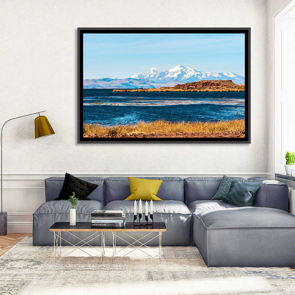 Lake Titicaca Blue and Gold Wall Art