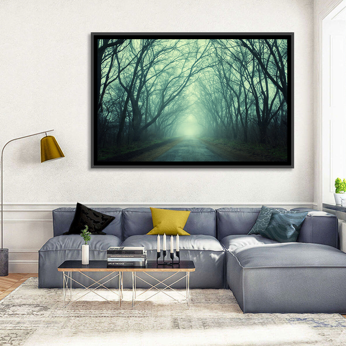 Foggy Forest Pathway Wall Art