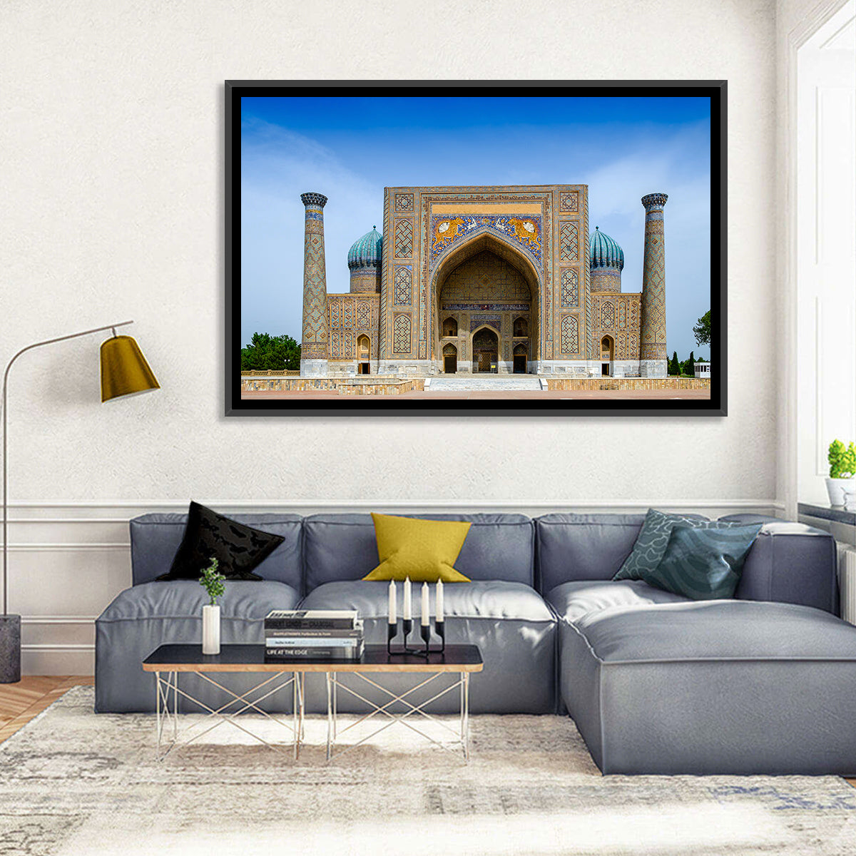 Sher-dor Madrasah, Registan Square Wall Art in a room, landscape