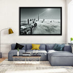 Burj Khalifa Rising Through Morning Fog Wall Art