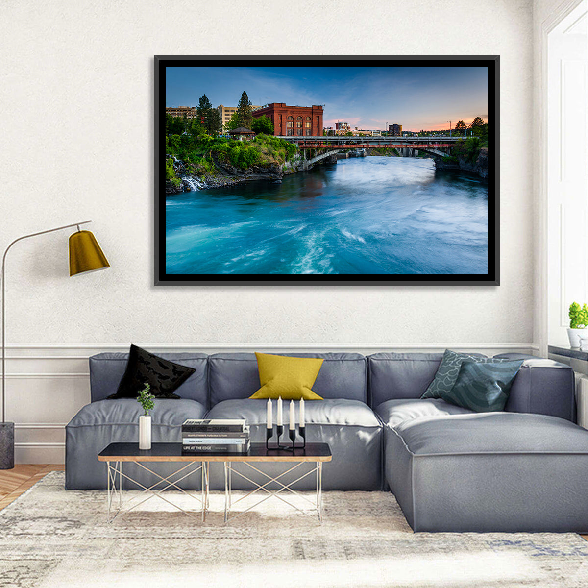 Spokane River at Twilight Wall Art