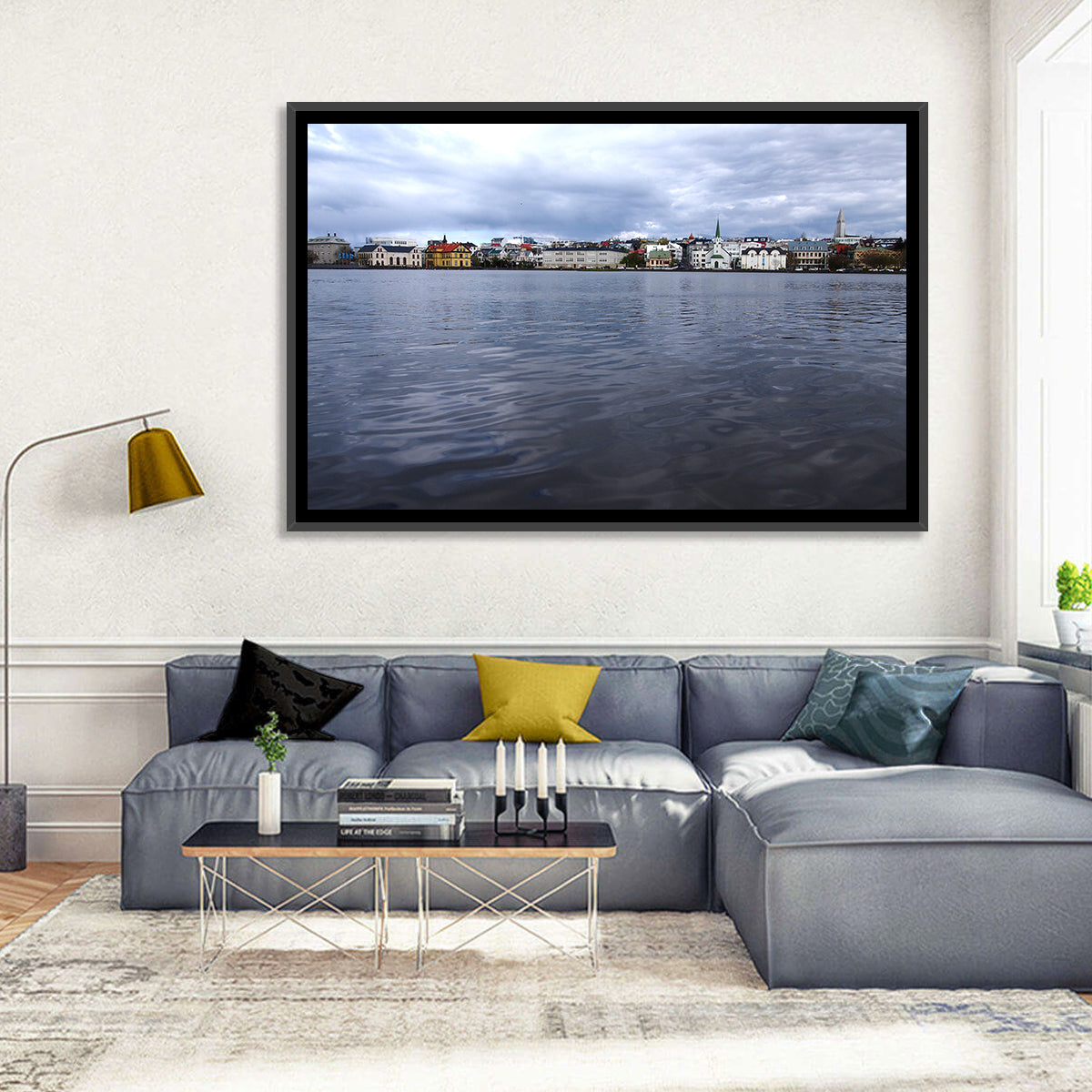 Tjörnin Reykjavik Skyline Wall Art