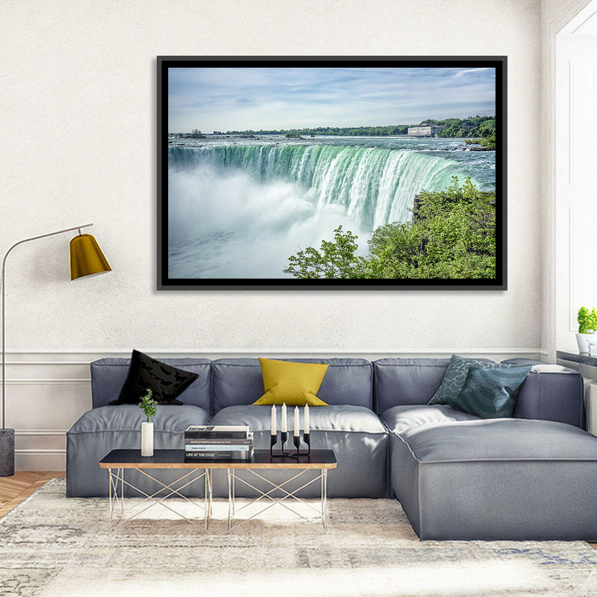 Horseshoe Falls Vista Wall Art in a room, landscape