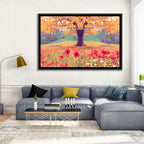 Autumn Tree and Poppy Field Wall Art