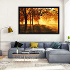 Autumn Sunbeams Through Fog Wall Art