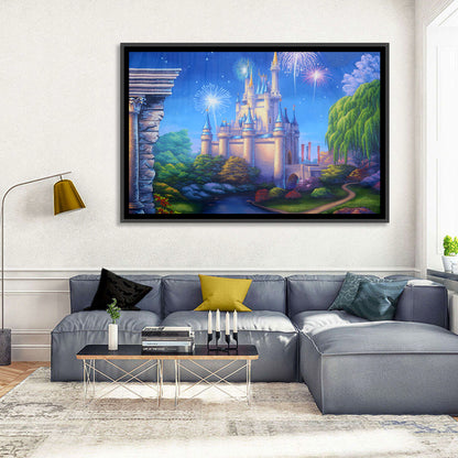 Cinderella Castle Fireworks Illustration Wall Art
