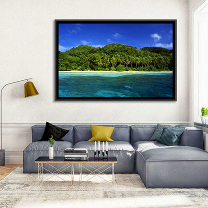 Turquoise Tropical Island Scene Wall Art