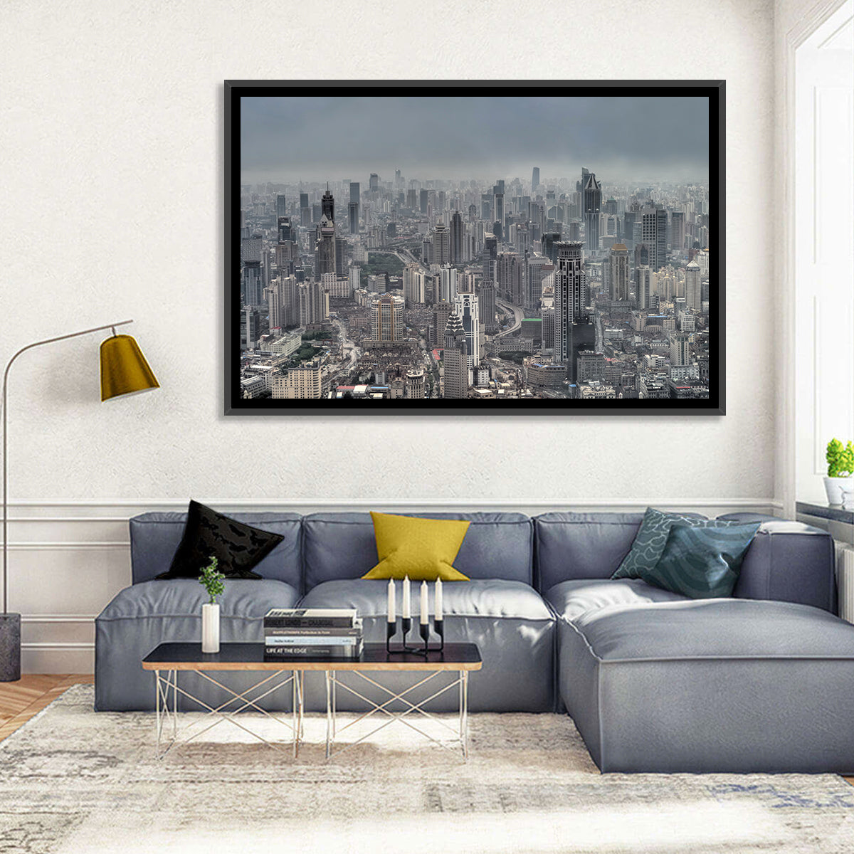Shanghai Layered Skyline Wall Art