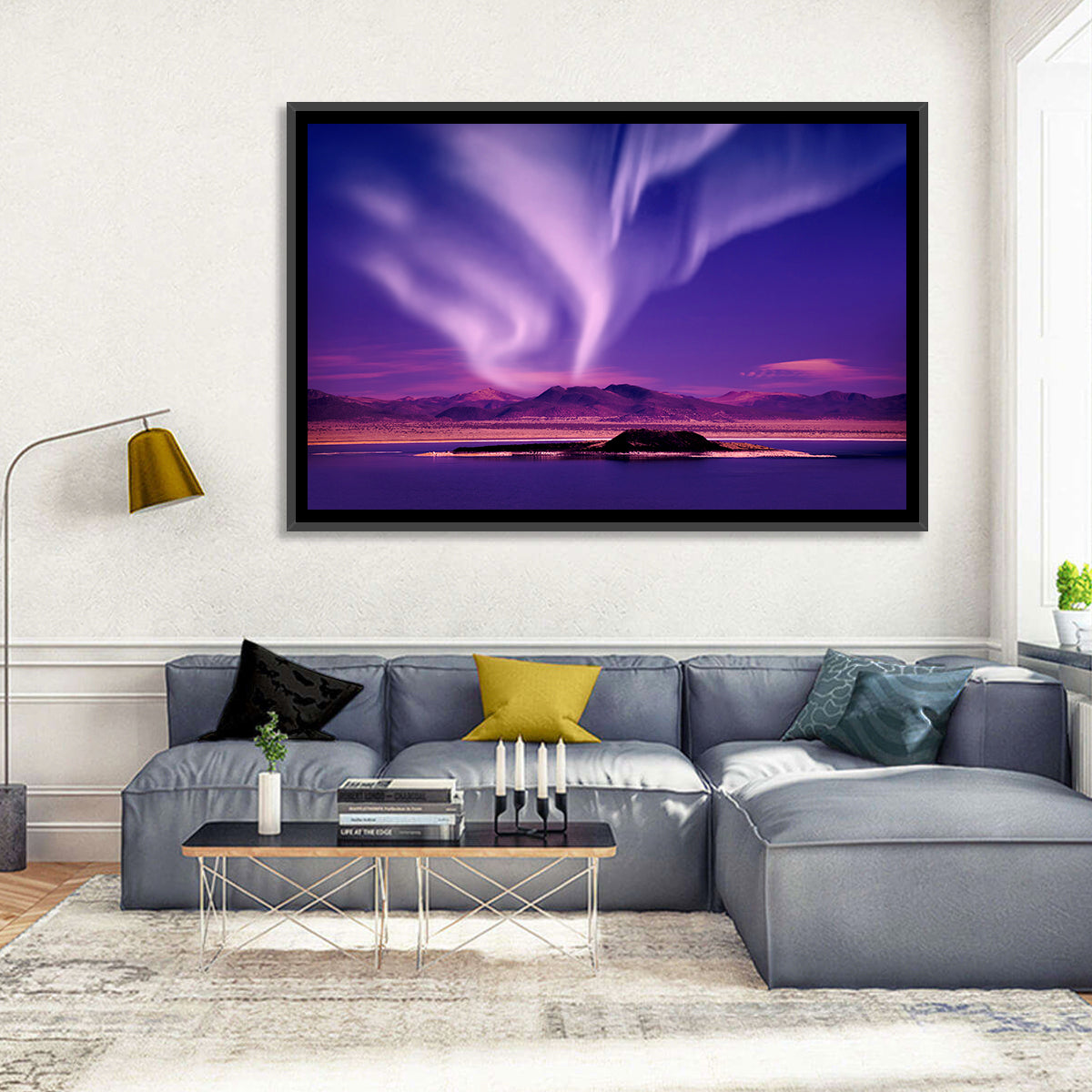 Northern Lights Over Island Wall Art