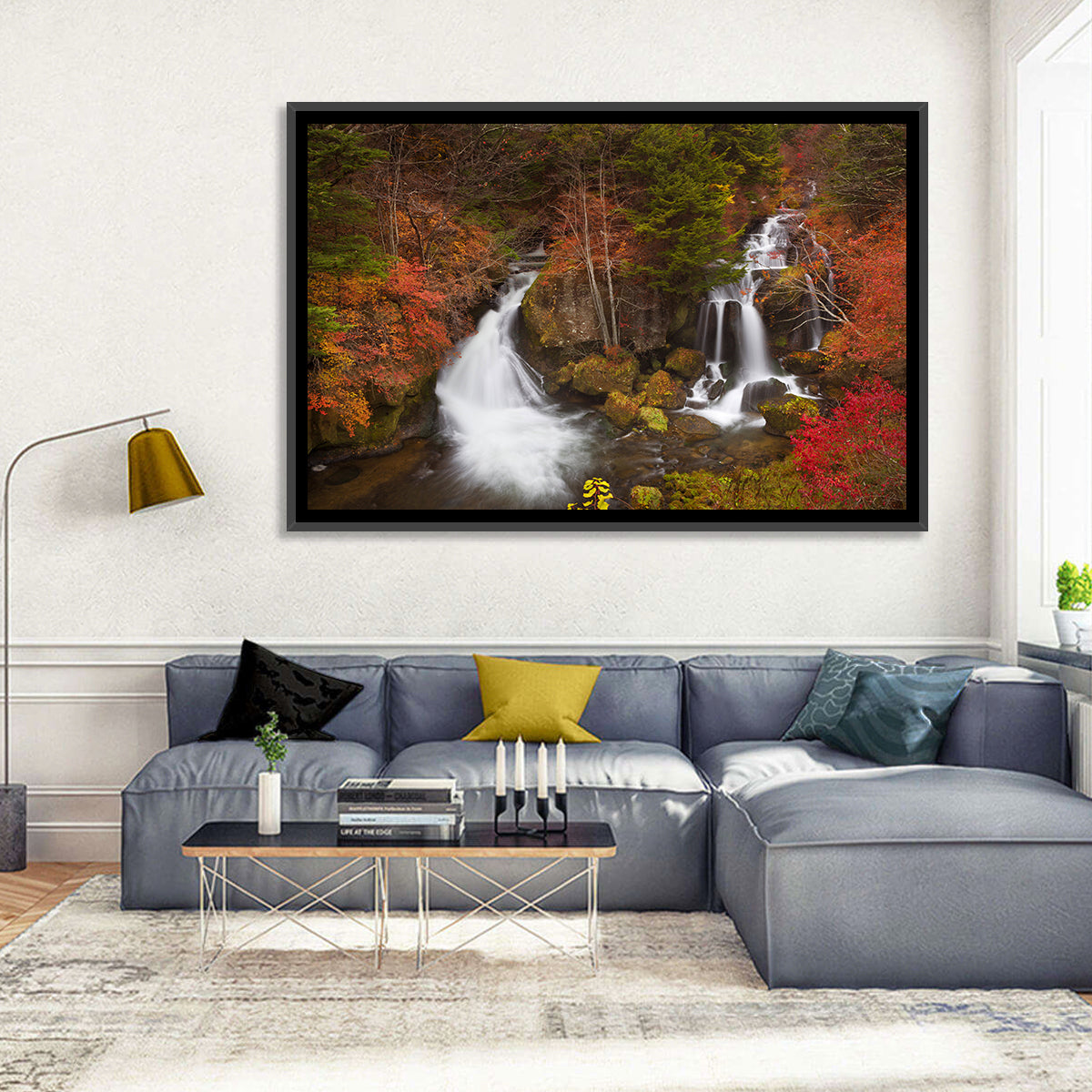 Ryuzu Falls Maple Cascade Wall Art in a room, landscape