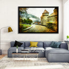 Autumn Approach to Chillon Castle Wall Art