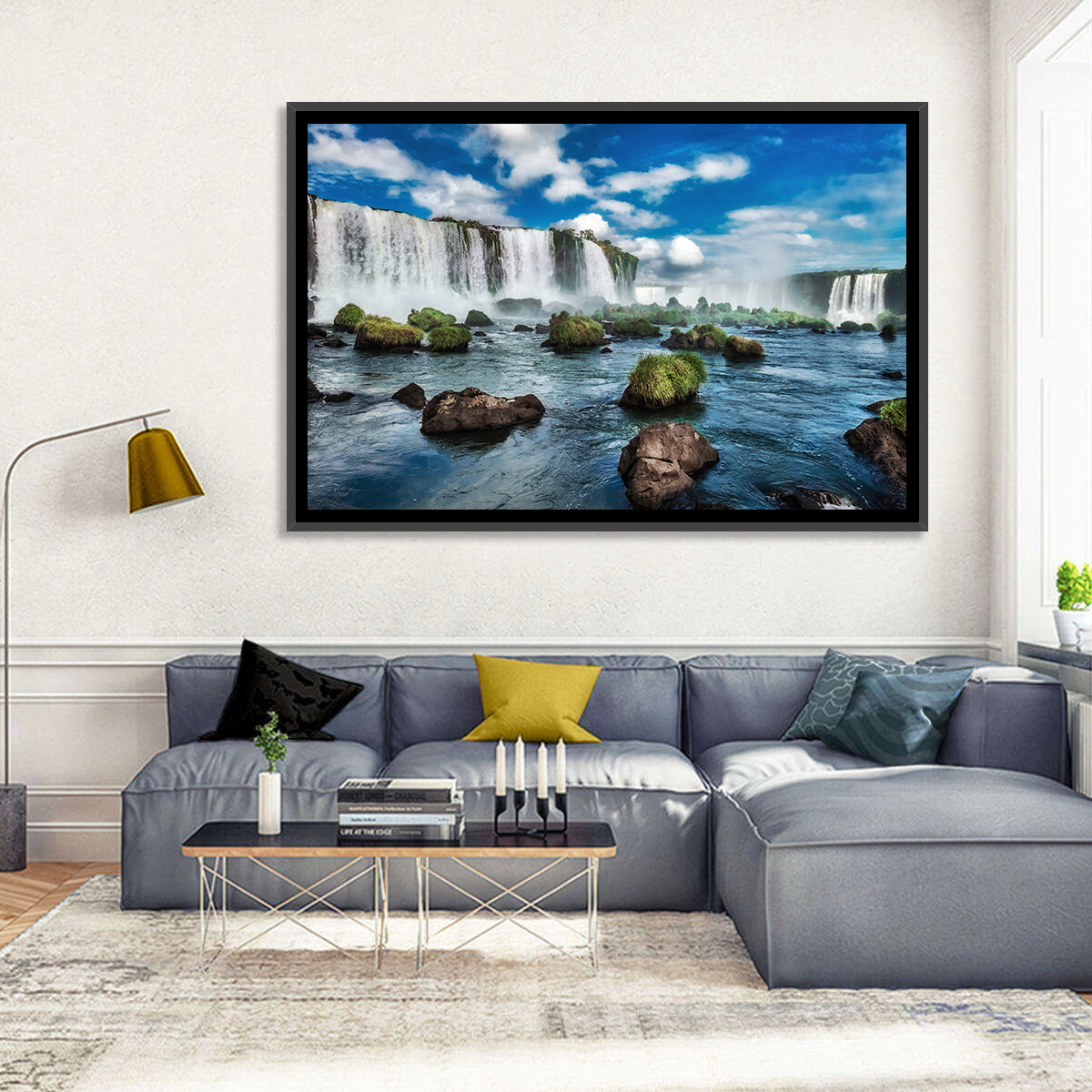 Iguazu Falls Vista Wall Art in a room, landscape
