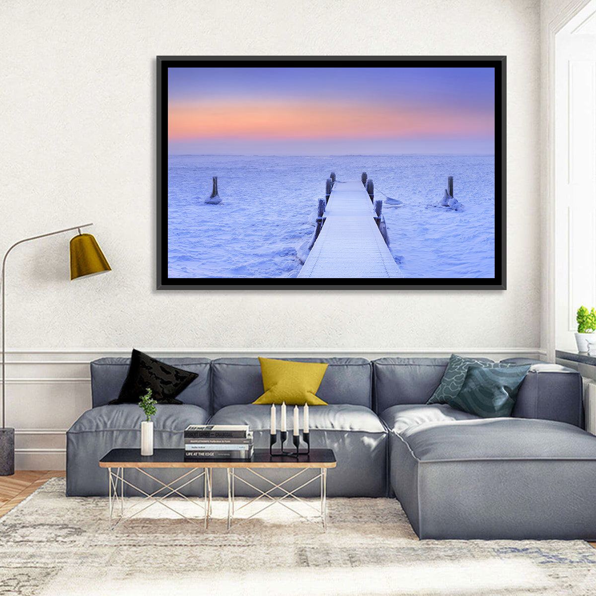 Frosted Jetty at Sunrise Wall Art